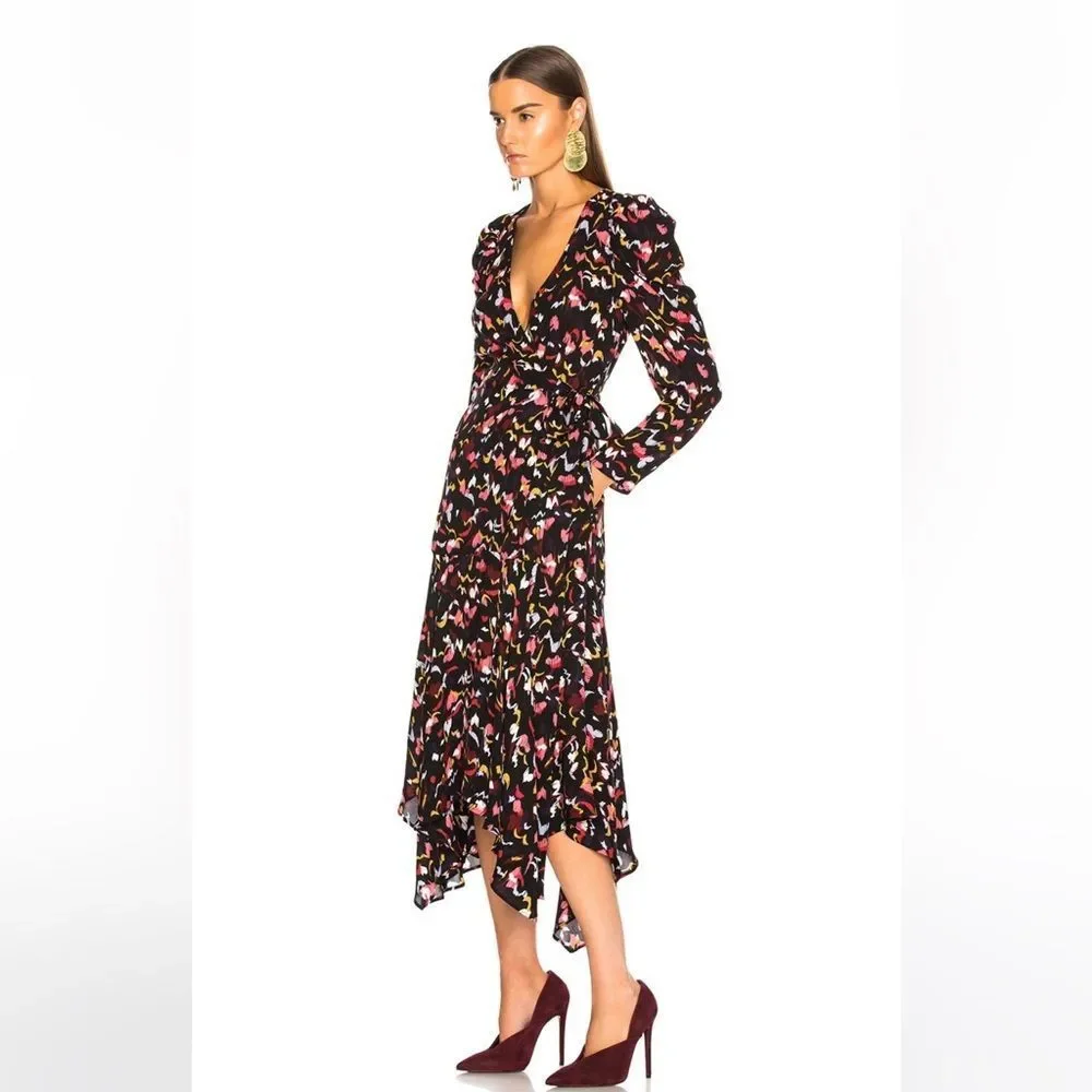 A.L.C. Tianna‎ Floral Wrap Midi Dress Size 4